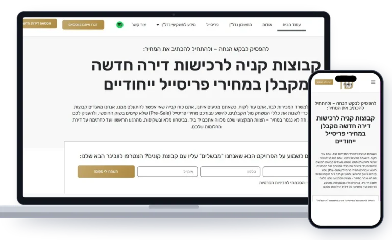 מוקאפ האתר של אנליסט בשטח במחשב ובמובייל - פרויקט של Rankey
